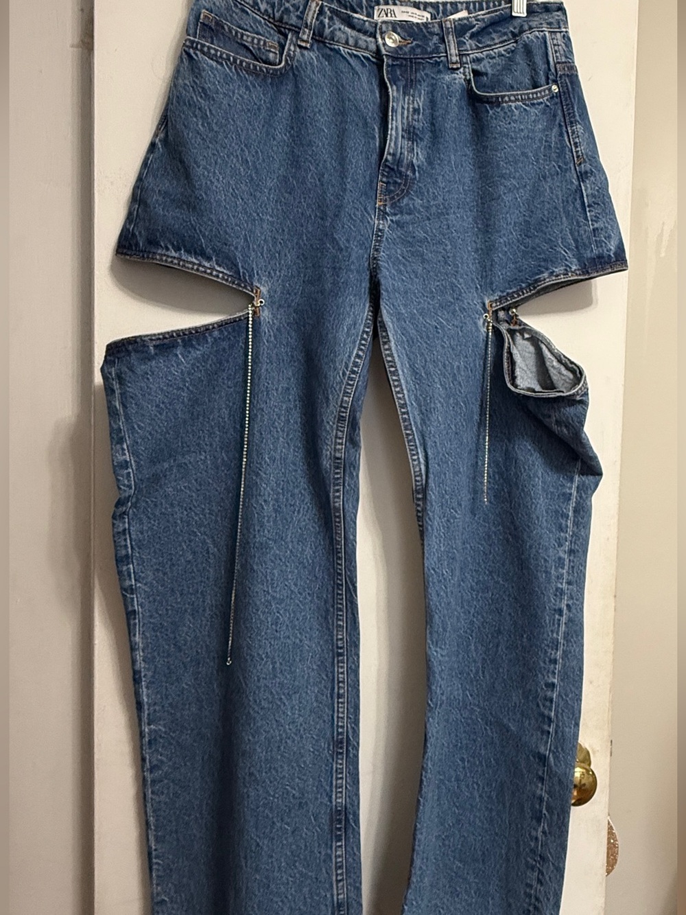 Zara Blue Jeans with Side Cut Out